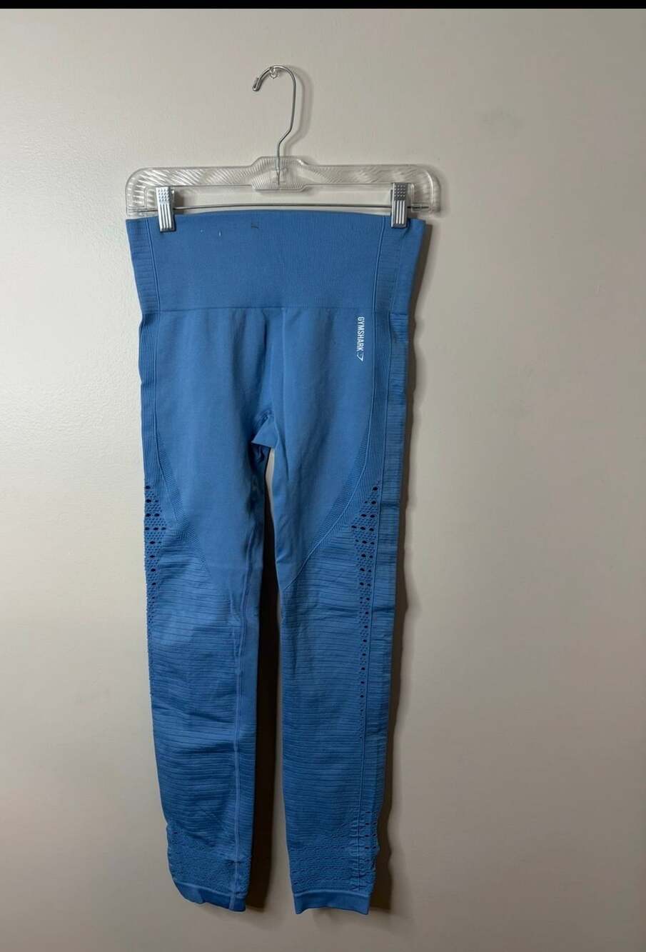 Gymshark Energy Seamless Blue Leggings and matching Bra